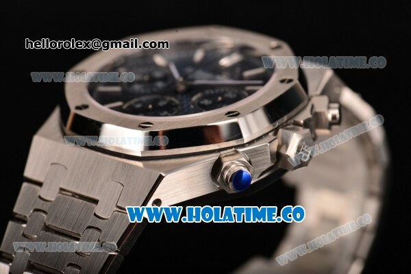 Audemars Piguet Royal Oak Chronograph 41mm Swiss Valjoux 7750 Automatic Full Steel with Blue Dial and Stick Markers (EF) - Click Image to Close